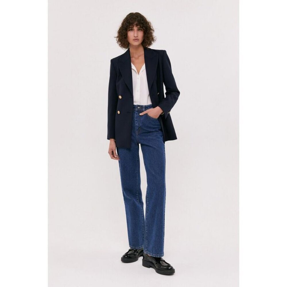 Theory Wool Double Breasted Blazer Jacket Coat Preppy Academia Old Money Luxury - Picture 11 of 11